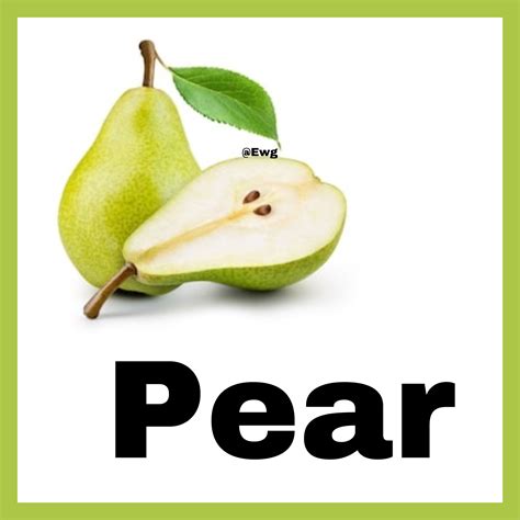 Pear Flashcards for Kids | Fruits Name in English