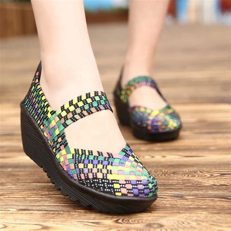 Aliexpress.com : Buy 2018 Women's Braided Shoes for Summer Cool Breathable Height Increasing ...