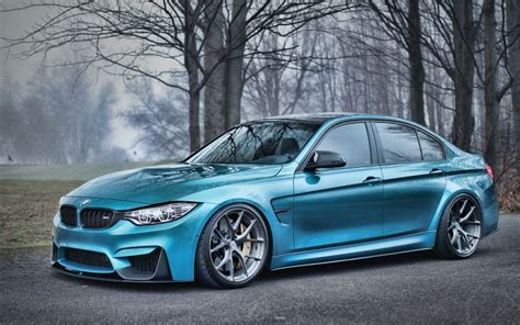 Download wallpapers BMW M3, 4k, supercars, F80, 2019 cars, autumn, tunned m3, tuning, blue m3 ...