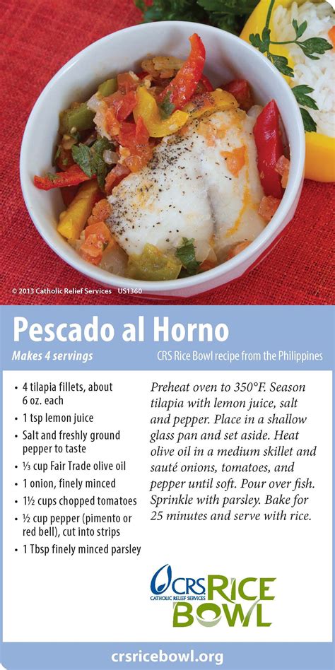 CRS Rice Bowl Recipe: Pescado al Horno | Lent recipes, Lenten recipes, Recipes