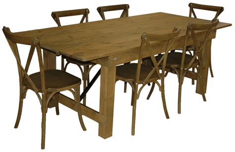 Chairs: Rustic Farmhouse Folding Table & Chairs