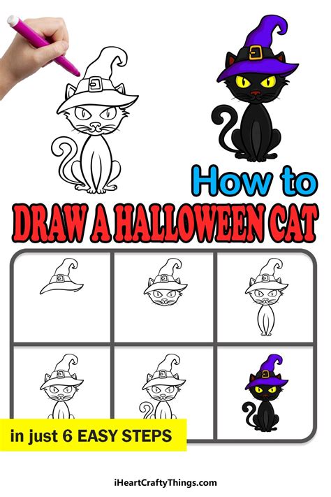 How to draw a halloween cat – a step by step guide – Artofit