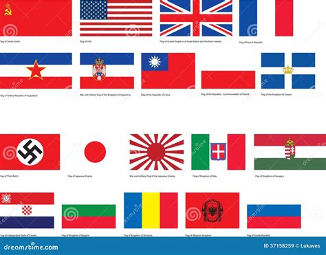 WW2 Flags Royalty Free Stock Images - Image: 37158259