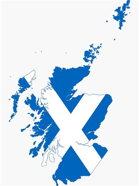 Flag Map of Scotland - Blue and White Design