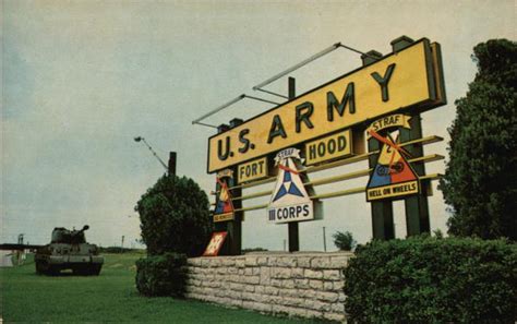 Main Entrance Fort Hood, TX Postcard