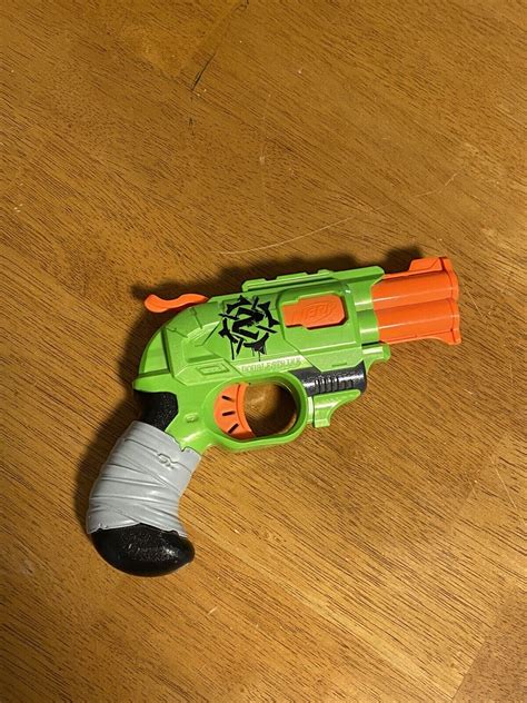 Nerf Zombie Doublestrike Dart Pistol Revolver Hammer Gun Green Orange 2013 | eBay