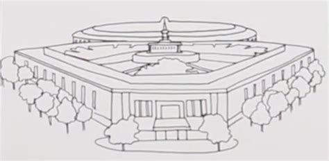 How to draw new Parliament Of India building, New Delhi