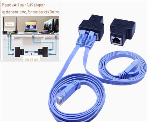 (1-Pair) Â RJ45 Splitter Adapter,SinLoon Â Ethernet Cable Splitter Cat5, Cat5e, Cat6, Cat7,RJ45 ...