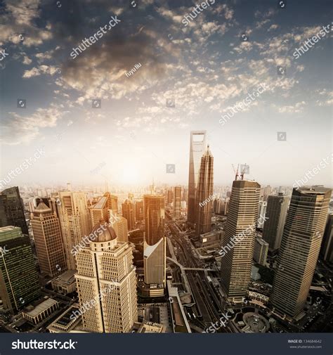 Shanghai Lujiazui Finance And Trade Zone Skyline Stock Photo 134684642 ...