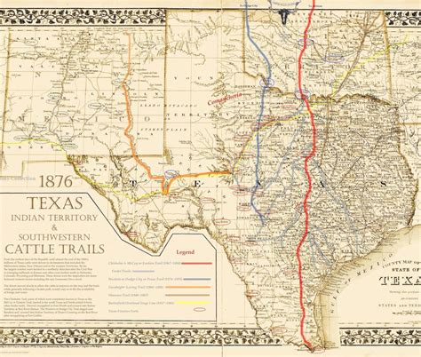 chisholm pete map 76 | Texas map, Cattle trails, Map