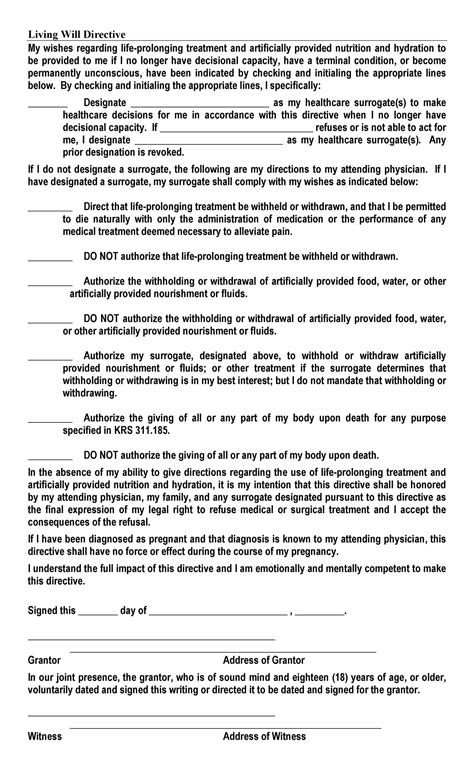 Free Printable Living Will Form Nj - Printable Forms Free Online