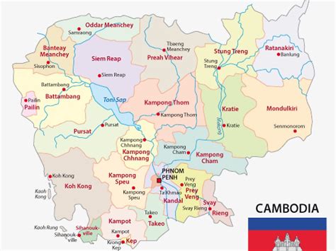 Cambodia Provinces Detailed Map Provinces Detailed Map Of Cambodia Maps ...