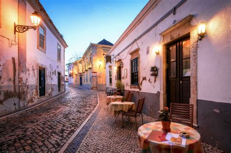 Cafe in Faro Old Town, Algarve, Portugal | Algarve, Faro portugal, Portugal