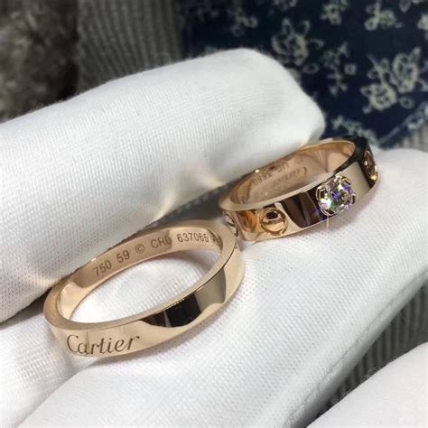 18K Pink Gold Cartier Wedding Rings | Cartier wedding rings, Cartier ...