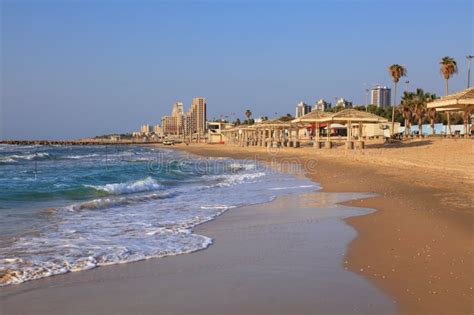 Haifa Beach Afternoon in Israel Stock Photo - Image of afternoon, city ...