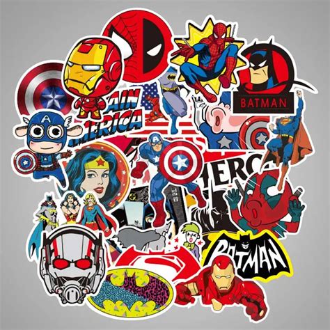 100 Pcs Marvel Superhero Stickers The Avengers Sticker for Luggage ...