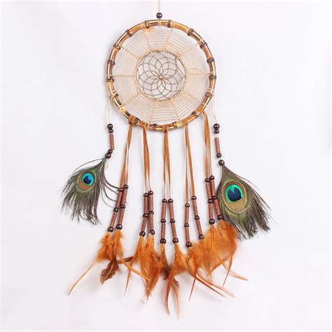 New Arrival With Peacock Feather Dreamcatcher Nice Gift Dream Catcher Net Natural Feathers Wall ...