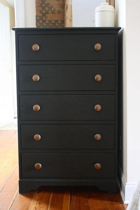 matte black painted dresser using flat black paint # ...