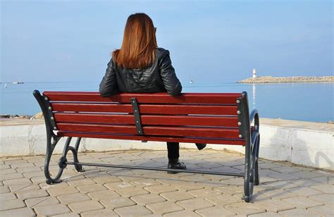 Free Images : table, sea, person, wood, bench, chair, view, looking, female, sitting, lady ...