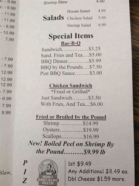 Menu of Truluck's Seafood in Timmonsville, SC 29161