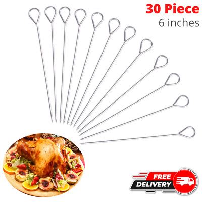 30 Pack Turkey Lacers Stainless Steel Skewers for Trussing Turkey ...