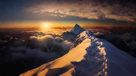 Premium AI Image | Everest Summit landscapes serene vistas and stunning peaks exploration ...