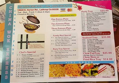 Menu at China wok express restaurant, Clarksville, 700 N Riverside Dr