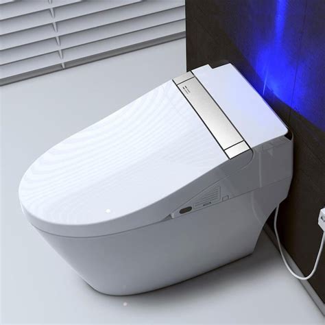 Woodbridge Intelligent Comfort Height 1-Piece 1.0 GPF/1.6 GPF Dual Flush Elongated Toilet in ...