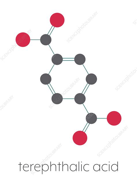 Terephthalic acid molecule, illustration - Stock Image - F030/0331 - Science Photo Library