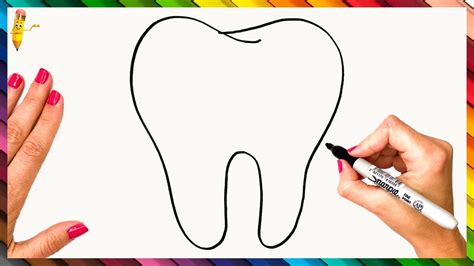 How To Draw A Tooth Step By Step 🦷 Tooth Drawing Easy - YouTube