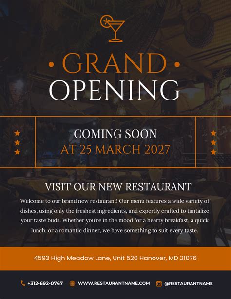 Restaurant Grand Opening Flyer Template - Venngage