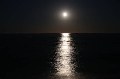 Moon,water reflection,night,evening,reflection - free image from ...