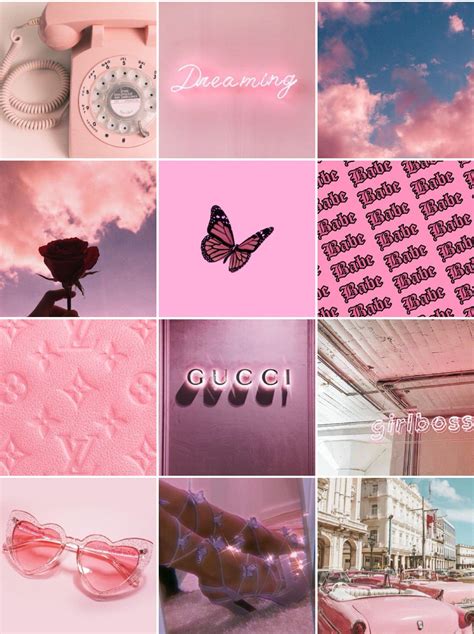 Boujee Aesthetic Wall Collage Kit - Pink | Pink wallpaper iphone ...