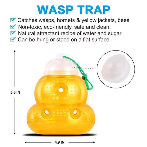 Buy Wasp Trap Bee Traps Jar | Hornet Trap Yellow Jacket Trap Attracts ...