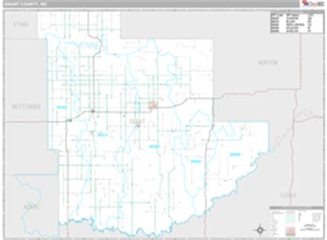 Grant County, ND Wall Map Premium Style by MarketMAPS