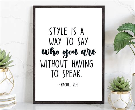 Style is a Way Rachel Zoe quotes Poster prints | Etsy