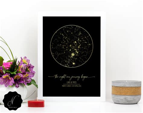 Star Map Poster, Constellation Map, Printable Star Chart Poster, Star Map Gift, Personalized ...