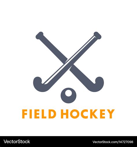 Field hockey icon logo elements over white Vector Image