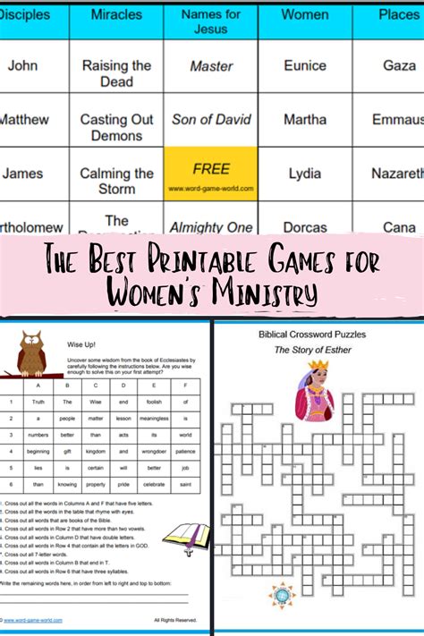 The Best Printable Games for Women's Ministry - Peachy Party Bible Games, Word Games, Church ...