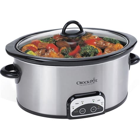 Crock-Pot Smart-Pot 6-Quart Slow Cooker, Brushed Stainless Steel with ...