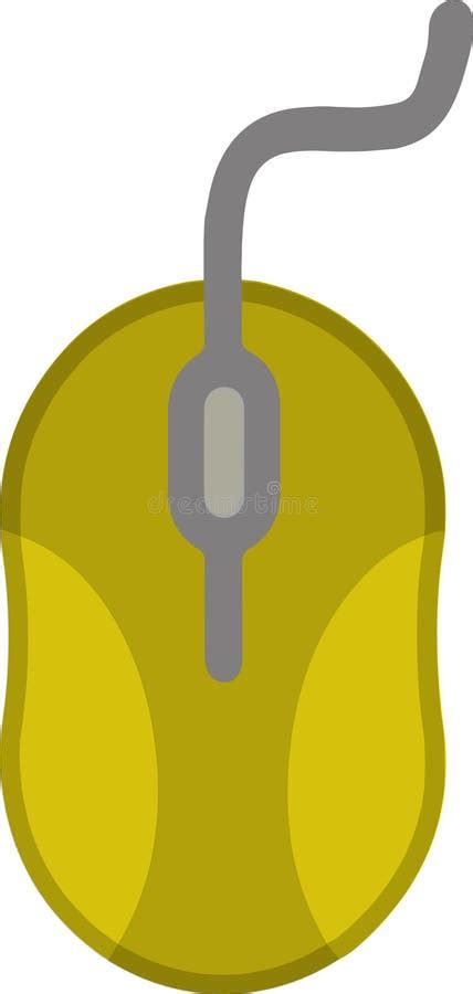 The Drawing of a Yellow Computer Mouse, a Small Hardware Input Device Used by Hand. Illustration ...