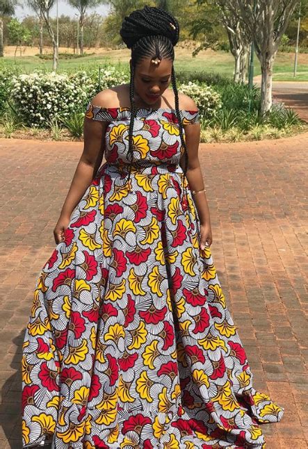 Clipkulture | Gugu Gumede in Off Shoulder Maxi Gathered Ankara Dress