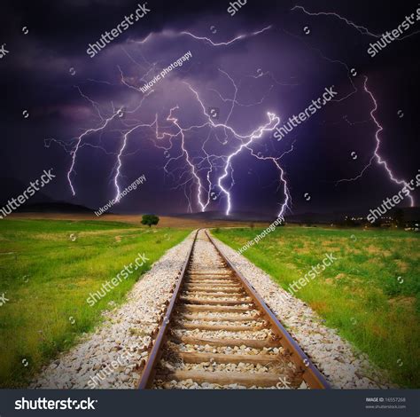 Lightning Storm Over Railroad Stock Photo 16557268 | Shutterstock