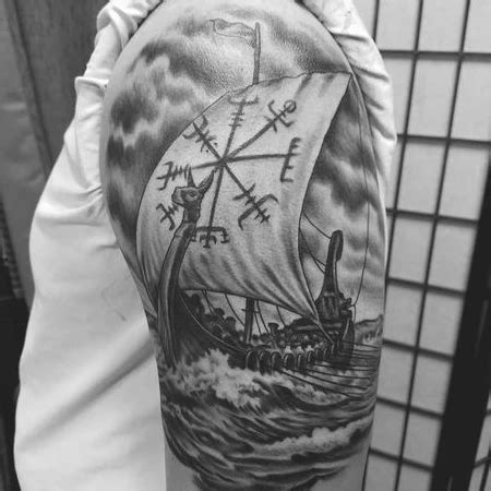 Viking Ship Tattoo, Viking Warrior Tattoos, Viking Tattoo Sleeve, Leg ...