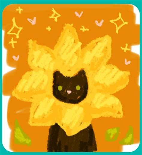 sunflower cat | Cute doodle art, Cute little drawings, Drawings for him