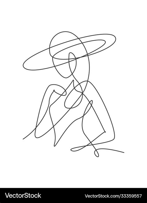 One single line drawing minimalist beauty Vector Image