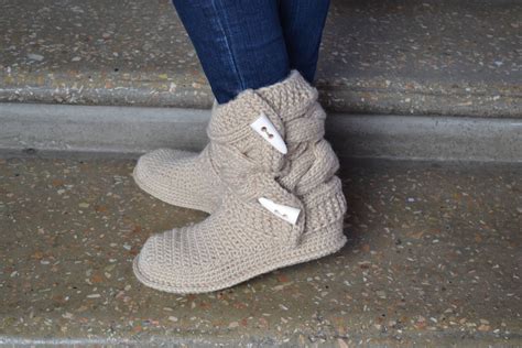 Knitted Women's Boots. Slippers for Home. With Buttons. - Etsy