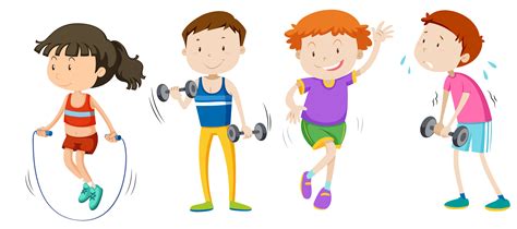 Eine Reihe von Kinder-Krafttraining - Download Kostenlos Vector ...