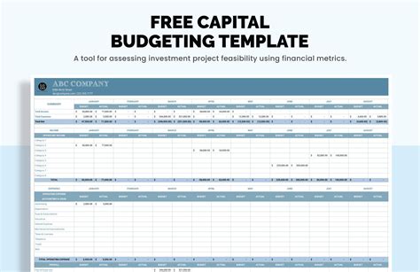 Capital Budgeting Template in Excel, Google Sheets - Download | Template.net