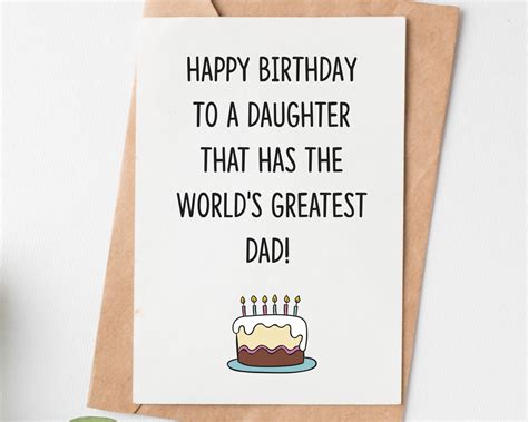 Happy Birthday Card for Daughter From Dad Daughter Funny - Etsy